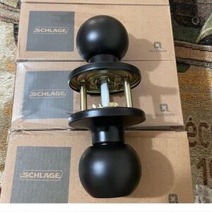 Lot of 3 SCHLAGE Corona Aged Bronze Bed & Bath Door Knob Lock Sets J40 CNA 716